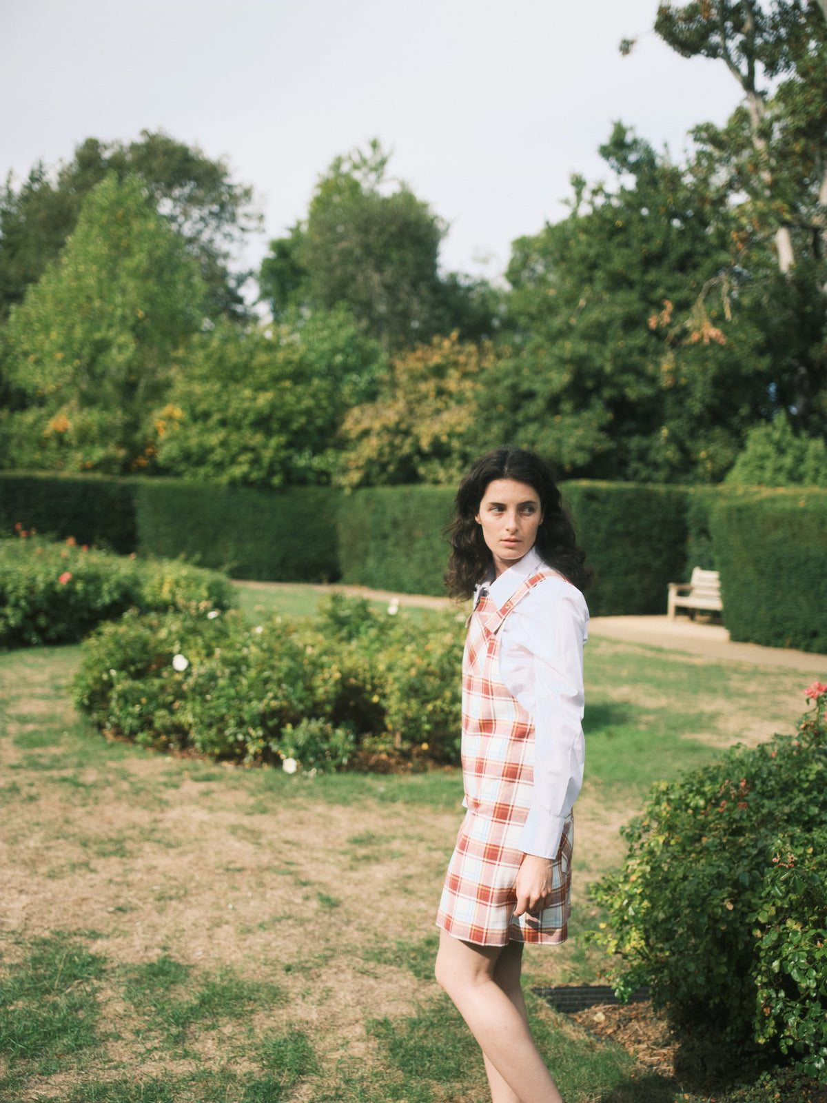 Cleo Plaid Pinafore Dress