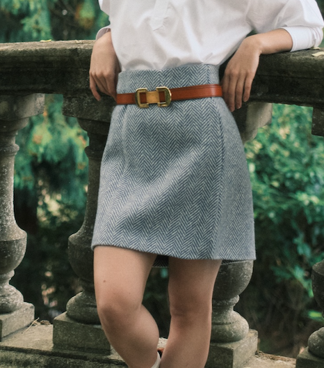Lana Herringbone Mini Skirt